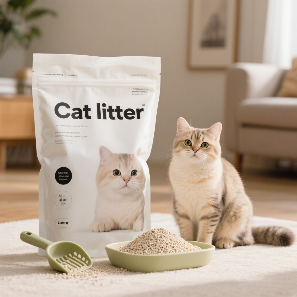 Customized Logo Printng Large Capacity Flat Pouch with Handle for Cat Litter - image 6