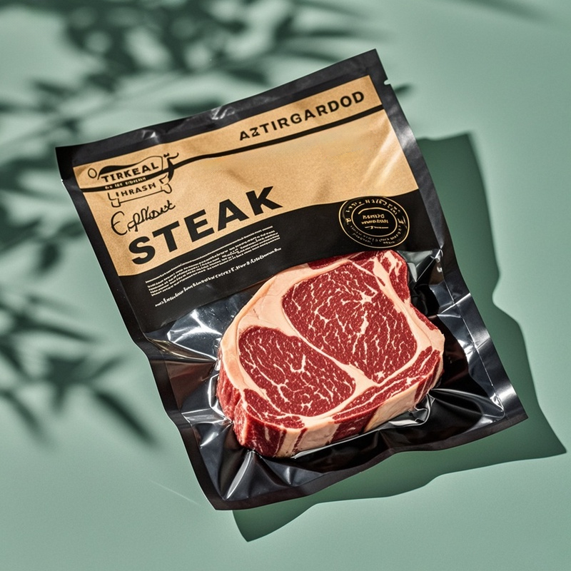Customized Branded Design Food Vaccum Bag for Steak Meat Beef Packaging Bag - image 5