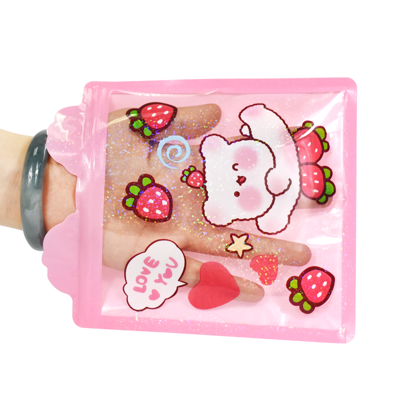 Customized Shiny Finish Special Shaped Pouch with Transparent Window for Sweet Candy - image 4