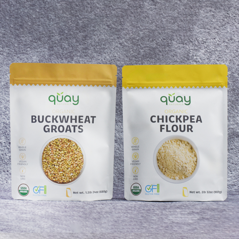 Customized High Quality Soft Touch Material Stand up Pouch Plow Bottom for Flour - image 3