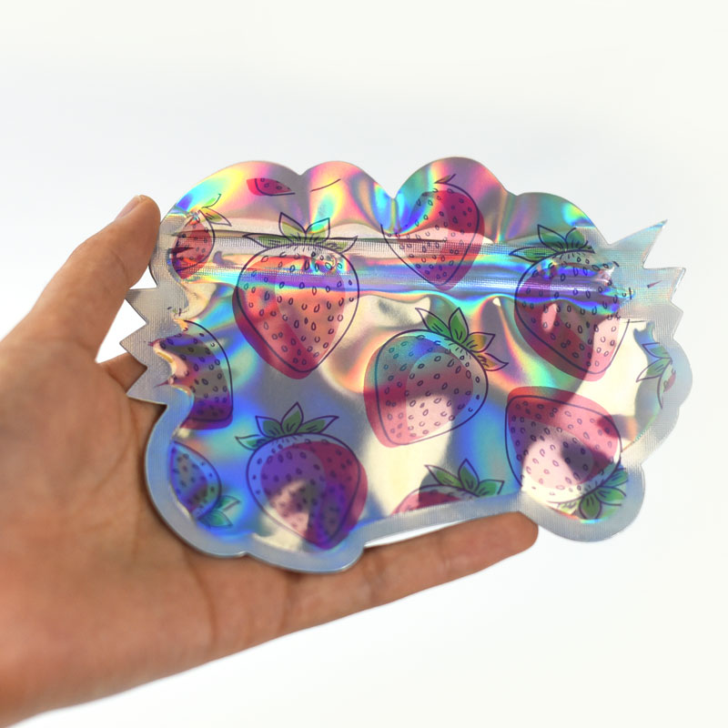 Customized Holographic Laser Die Cut Shaped Pouch with Reusable Zipper - image 3