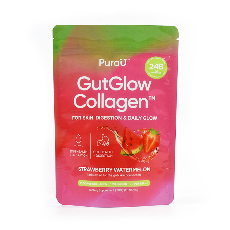 Customized Pink Glossy Finish Stand up Pouch with Strong Sealing Zipper for Supplement