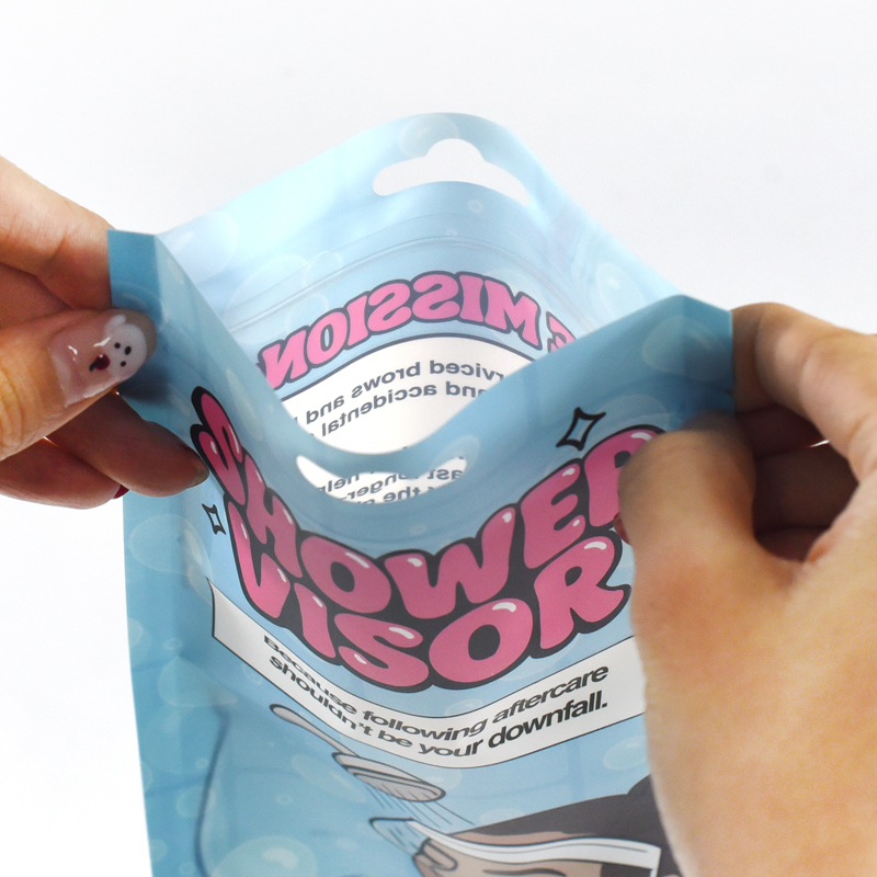 Custom Printed Plastic Bags with Logo Flat Zipper Bag for Shower Visor - image 4