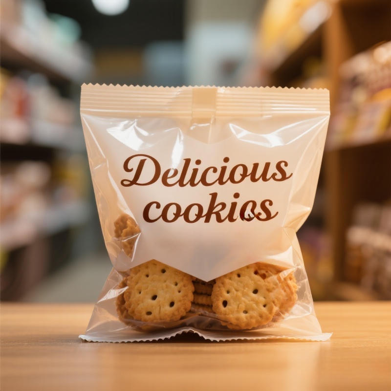 Customized Golden Glossy Finish Back Side Seal Bag for Delicious Cookies Mylar Bag