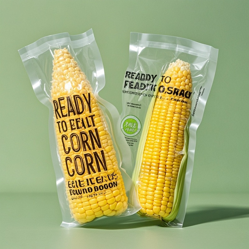 Customized Logo Transparent Vaccum Bag for Corn Vegetable Mylar Bag