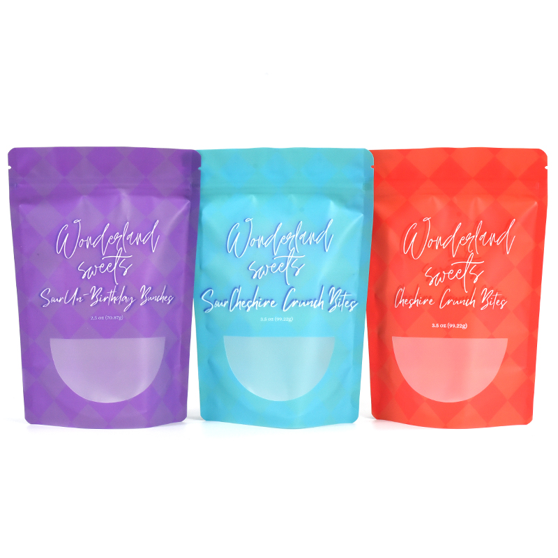 Customized Matte Finish Stand up Pouch with Clear Transparent Bottom for Sweet Candy - image 6