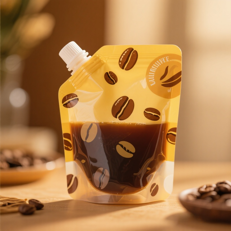 Customized Recyclable Transparent Spout Top Spout Pouch for Coffee Drink - image 4