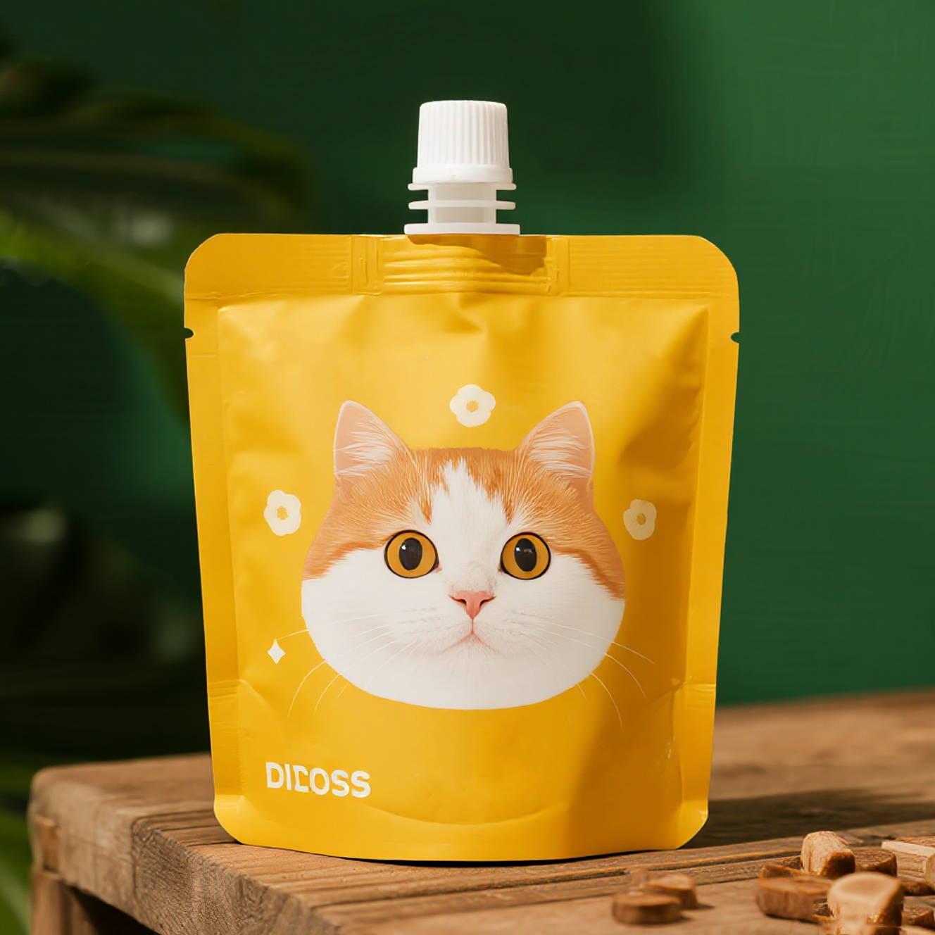 Customized Fully Colour Stand up Spout Pouch with Mouth Nozzle for Pet Treat Food - image 3