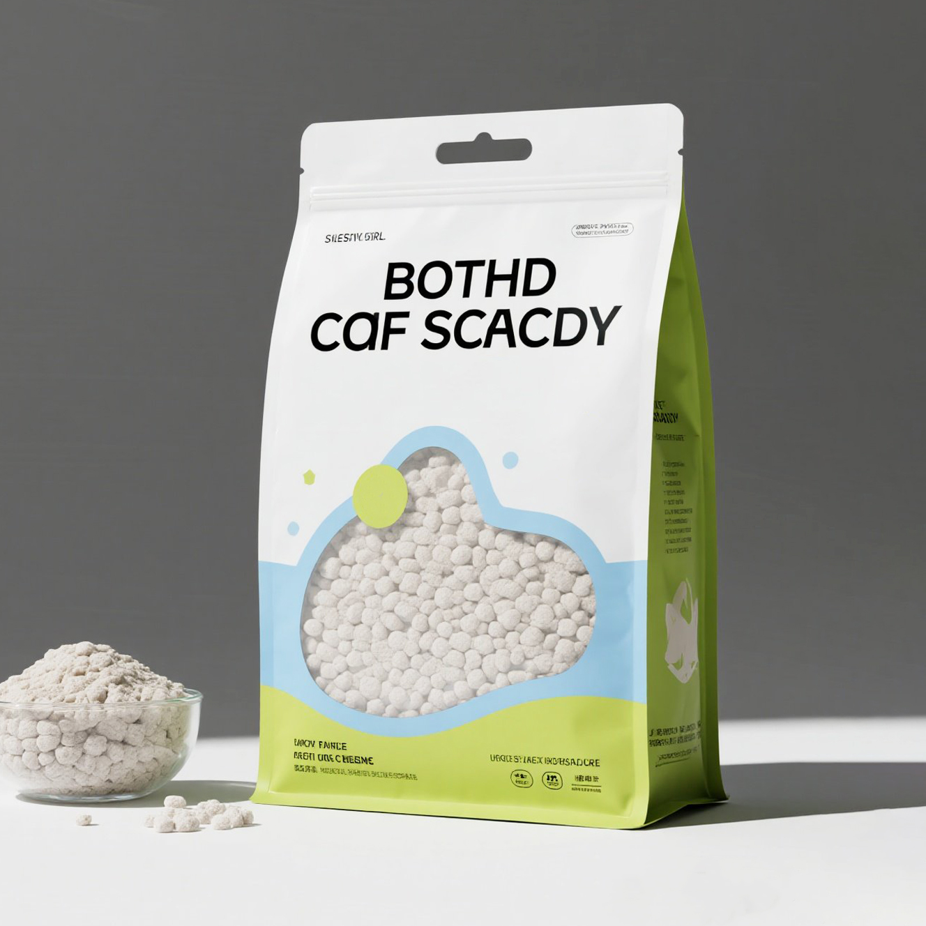 Customized Heavy Duty Flat Bottom Pouch with Hand Length Handle for Cat Litter - image 4