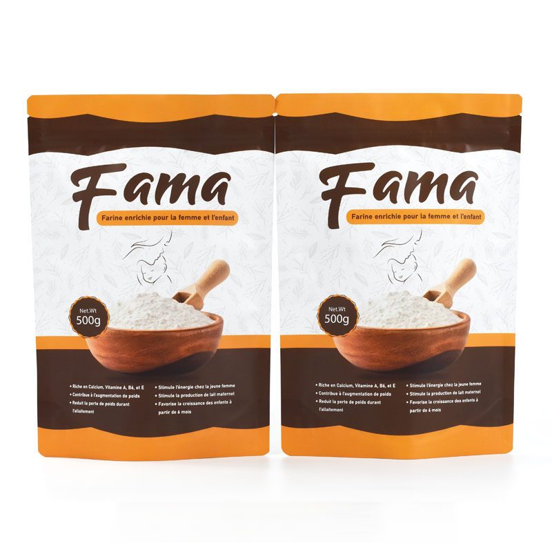 Customized Opaque Aluminum foil Stand up Pouch with Strong Sealing Zipper for 500G Flour - image 2