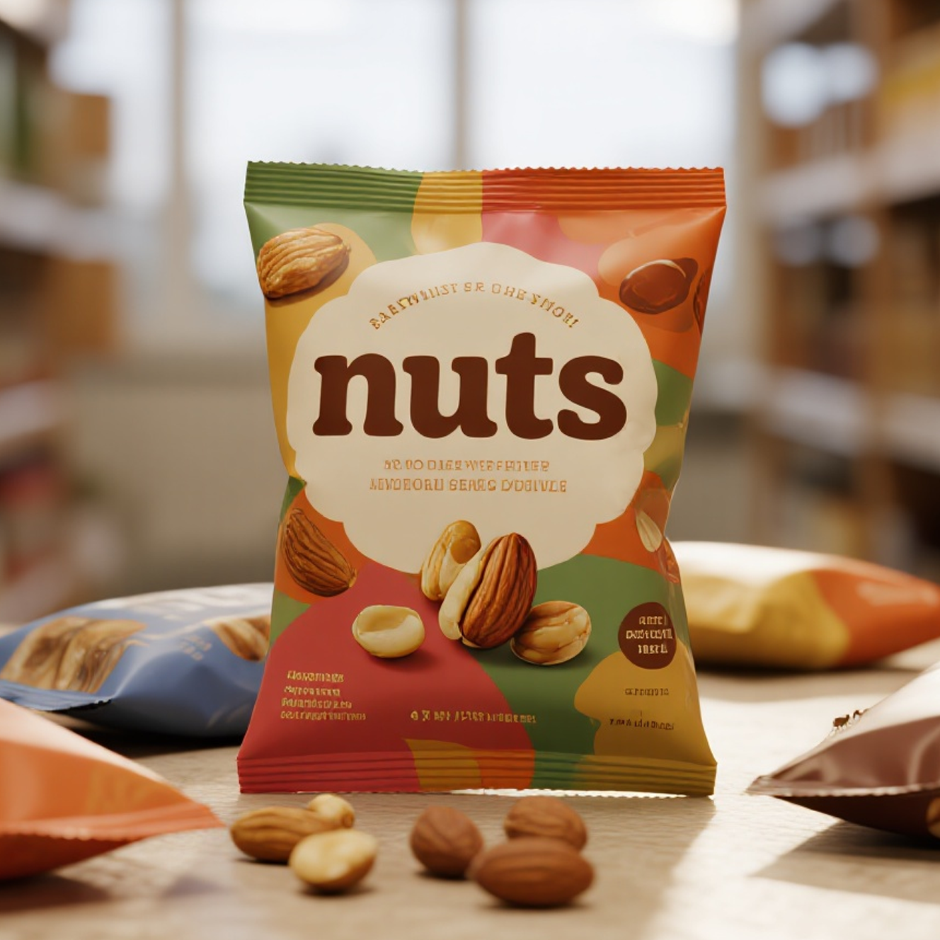 Customized with Lables and Design Back Side Seal Bag for Nuts Cookie Potato Chips - image 5