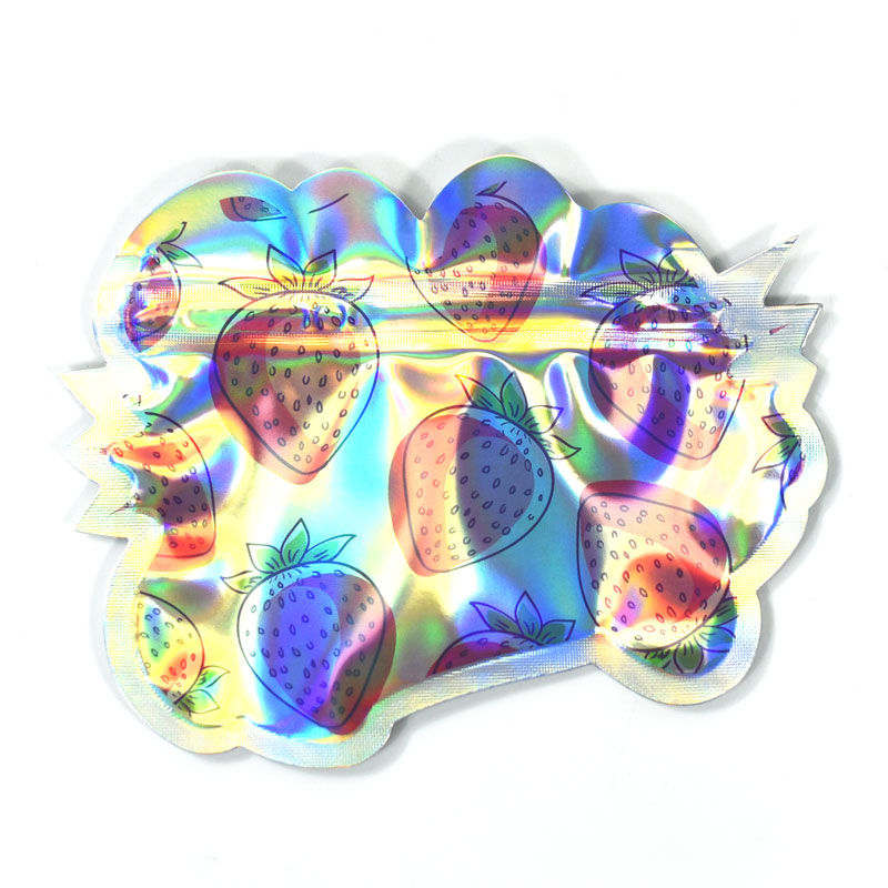 Customized Holographic Laser Die Cut Shaped Pouch with Reusable Zipper - image 2