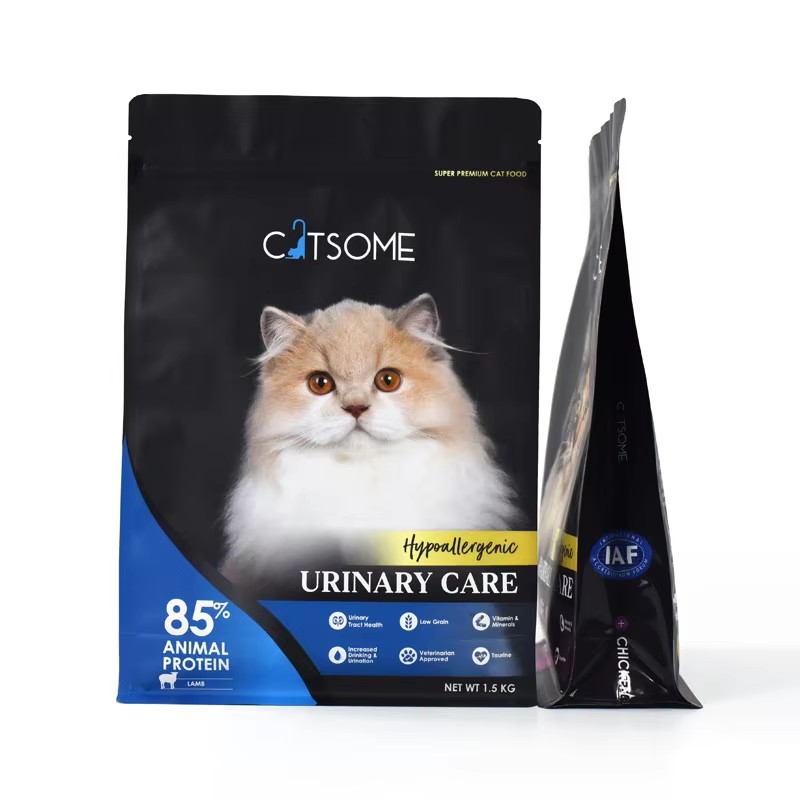 Customized Side Gusset Printing Flat Bottom Pouch for 1.5KG Pet Food - image 3