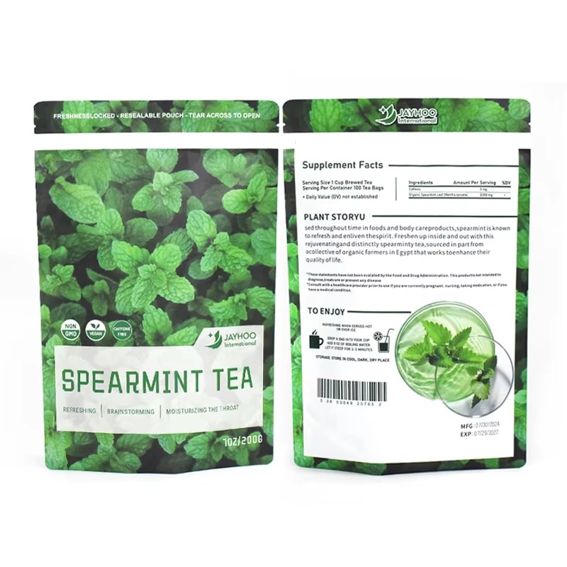 Customized Mylar Bag-Food Grade PE-Stand up Pouch-Spearmint Tea Packaging - image 3