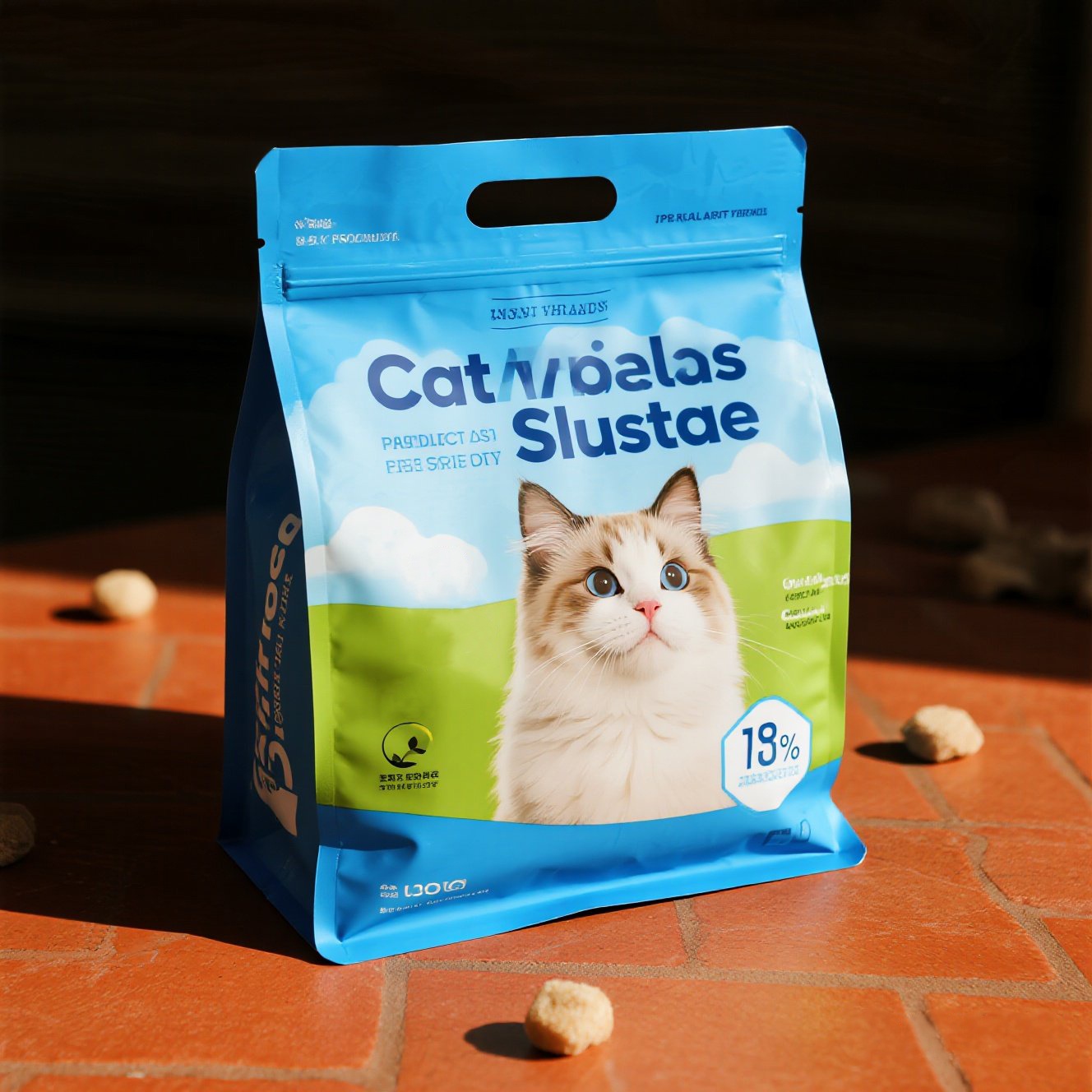 Custom Printed Dust Proof Large Eight Side Seal Pouch for Cat Litter Mylar Bag - image 2