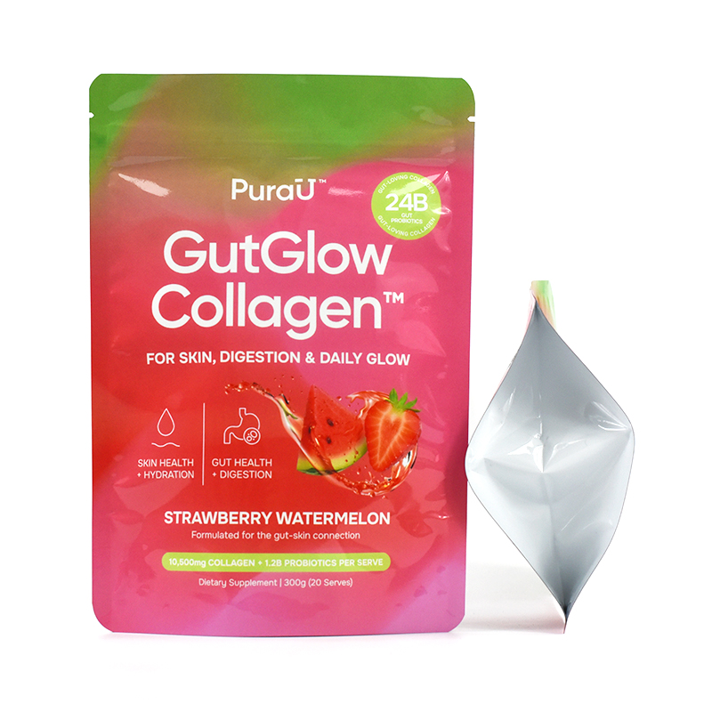 Customized Pink Glossy Finish Stand up Pouch with Strong Sealing Zipper for Supplement - image 4