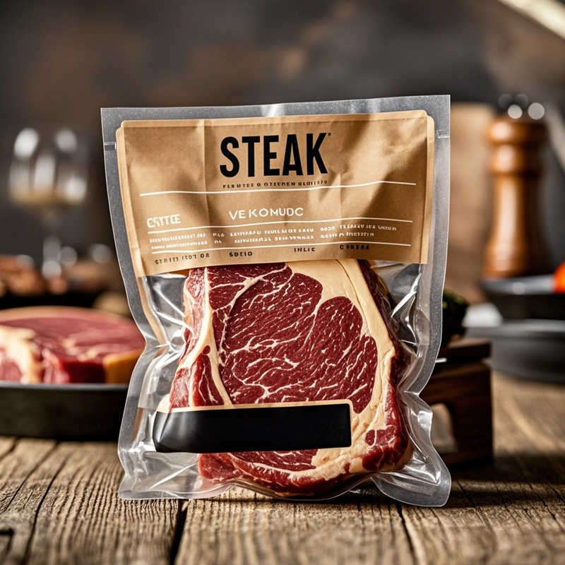 Customized Branded Design Food Vaccum Bag for Steak Meat Beef Packaging Bag - image 2