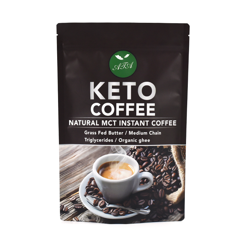 Custom Aluminum Foil Stand up Zipper Pouch for KETO Coffee - image 2