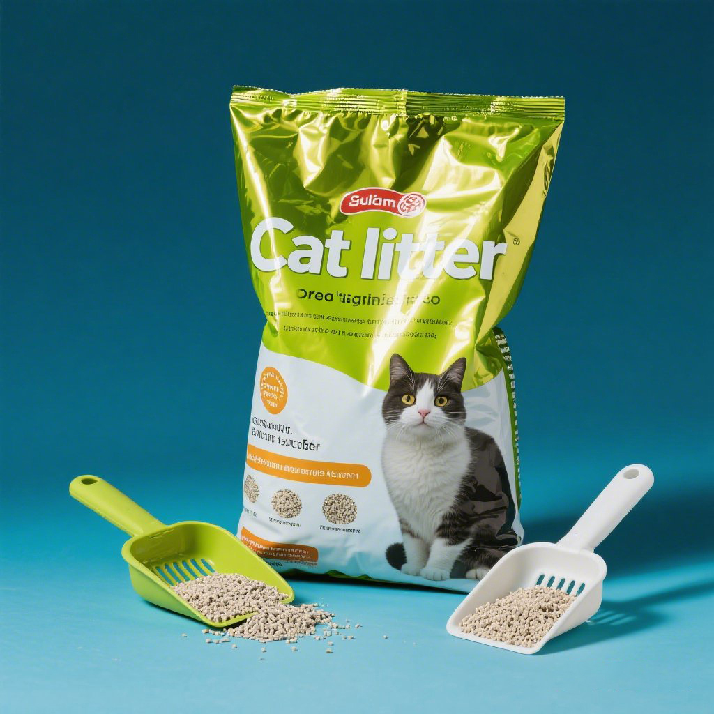 Customized Logo Printng Large Capacity Flat Pouch with Handle for Cat Litter - image 4