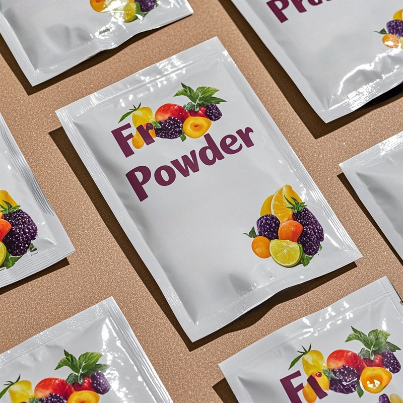 Customized Vibrant Printing Three Side Seal Flat Pouch for Organic Fruit Powder - image 4