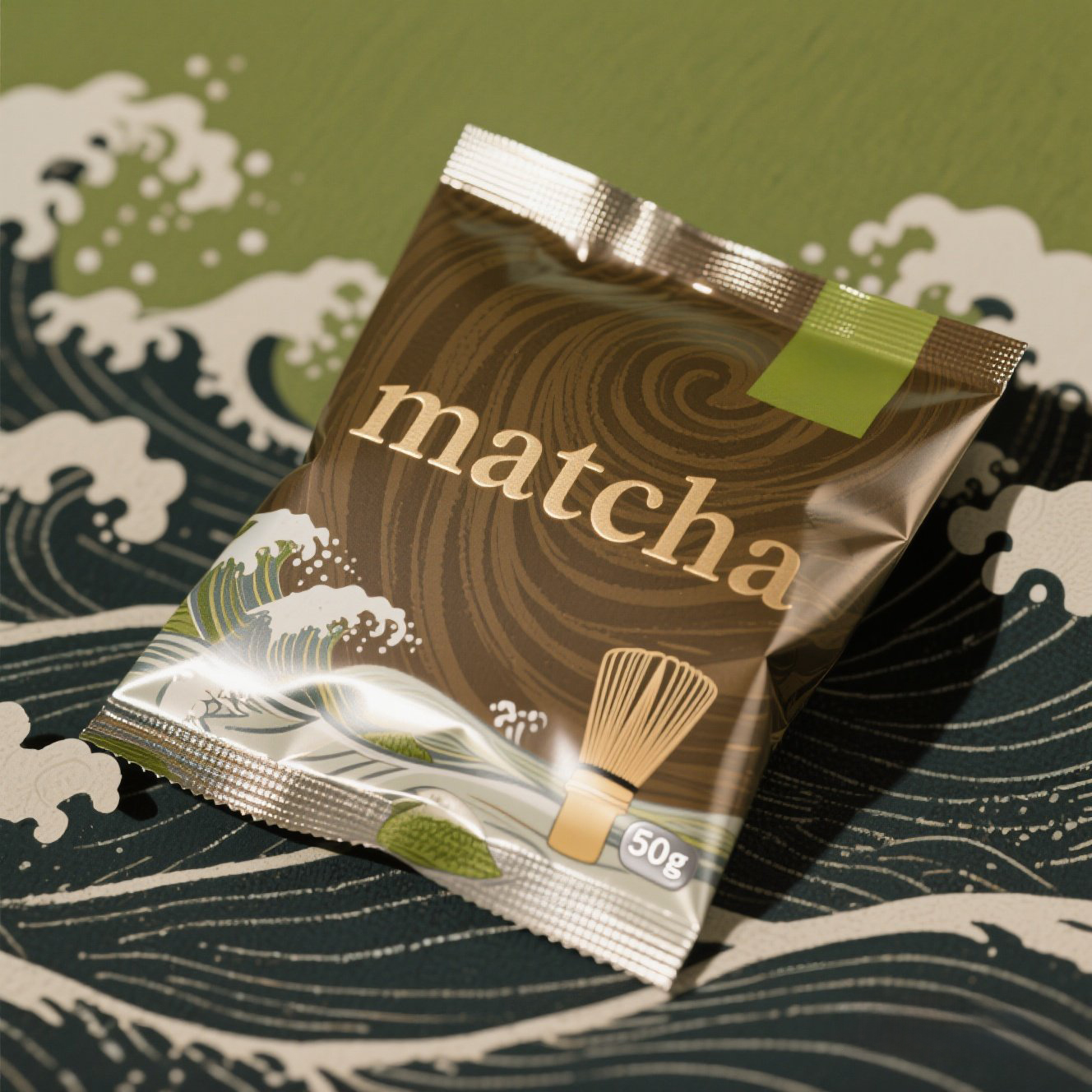 Custom Printed Glossy or Matte Finish Flat Pouch for Matcha Powder Coffee Powder - image 2