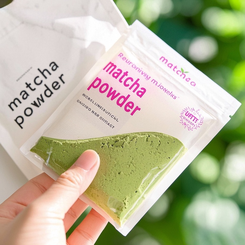 Customized Clear Printing Flat Pouch with Ziplock for Matcha Powder Mylar Bag - image 7