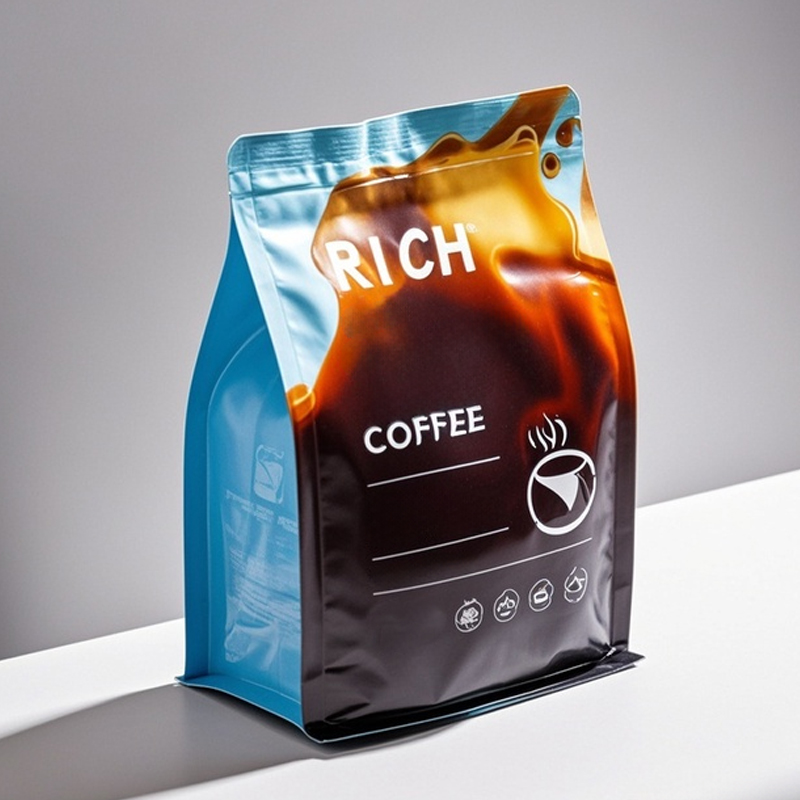 Customized Side Gusset Flat Bottom Pouch with T-zipper for Coffee  - image 4