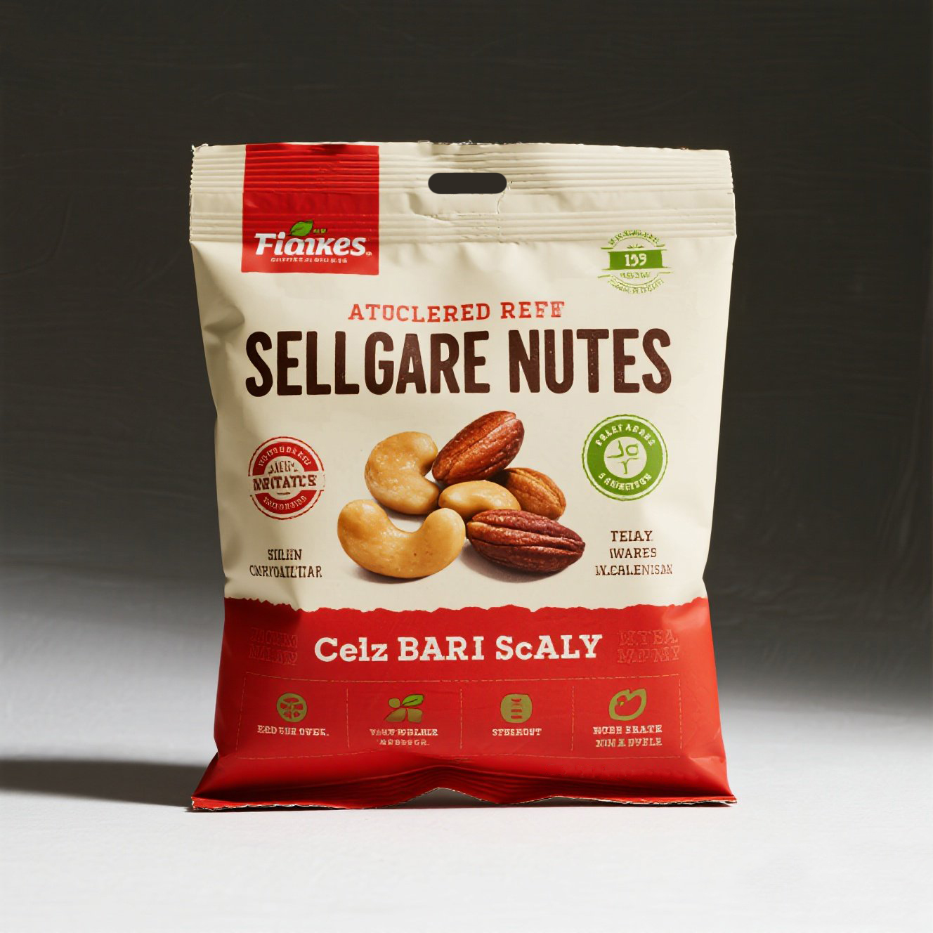 Custom Printed Vibrant Disposable Back Sealed Bag Pillow Pouch for Mixed Nuts - image 2