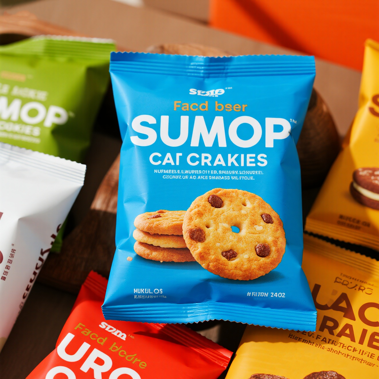 Free Sample Customized Various Color Design Back Side Seal Pouch for Cookie Snack - image 4