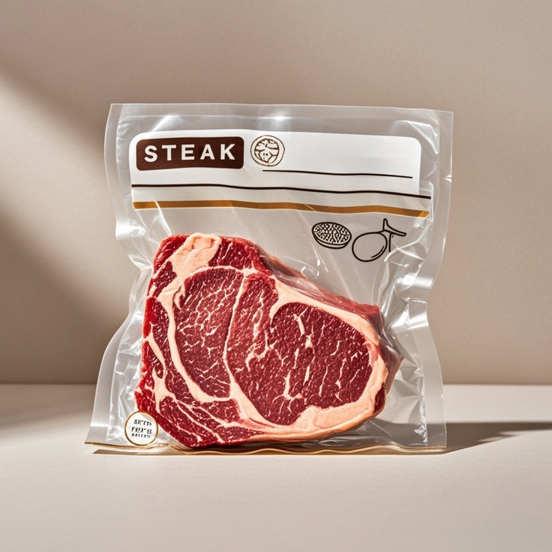 Customized Branded Design Food Vaccum Bag for Steak Meat Beef Packaging Bag - image 4