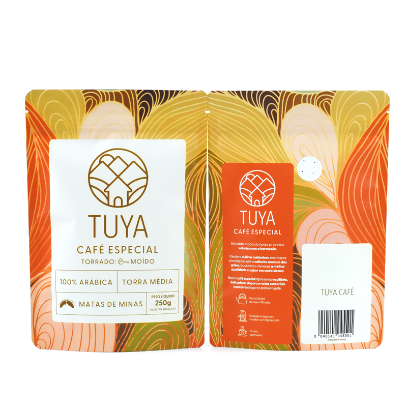 Customization Stand up Pouch with Zipper&Air Valve for 250G Coffee - image 4