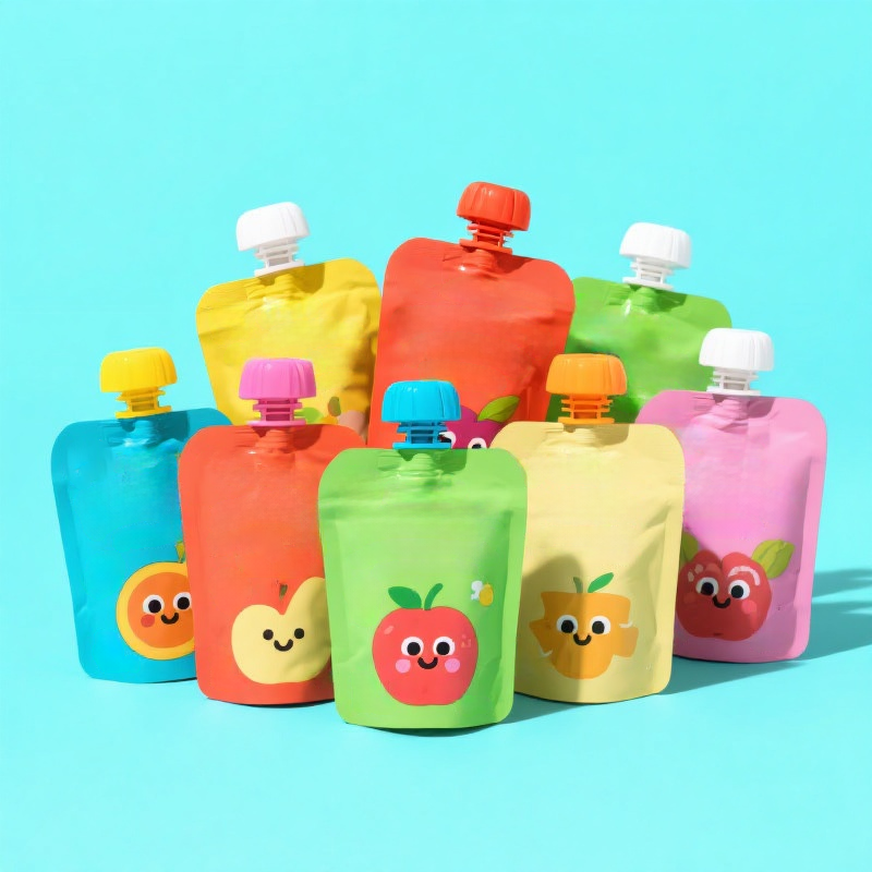 Customized Colorful Baby Food Juice Spout Pouch Bag Stand up Drink Pouch with Spout - image 4