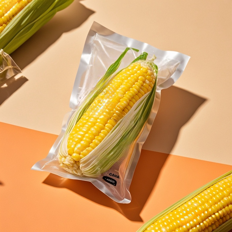 Customized Logo Transparent Vaccum Bag for Corn Vegetable Mylar Bag - image 3