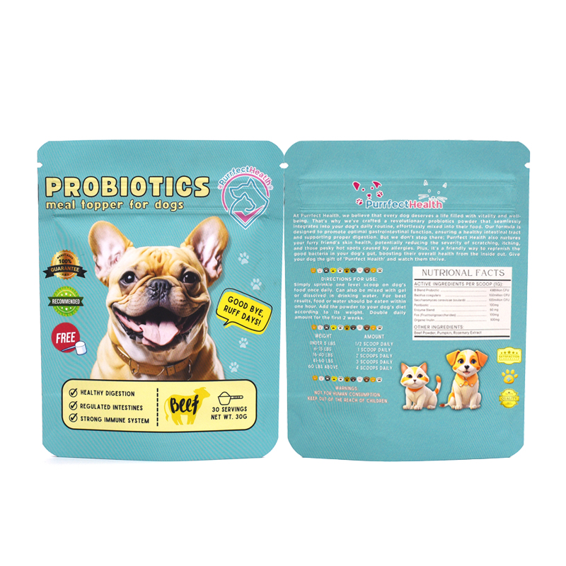 Customized Color Soft Touch Material Stand up Pouch with Double Zipper for Pet Food - image 5