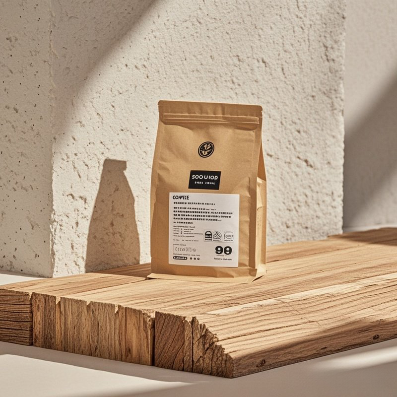 Custom Printed Recyclable Biodegradable Flat Bottom Pouch with Zipper for Coffee - image 3