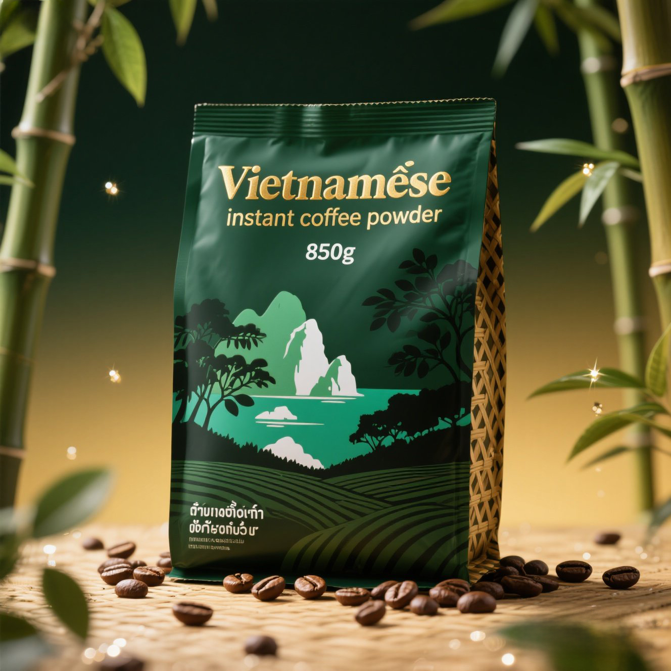 Customized Coffee Packaging Bag Zip Packing Pouch Square Bottom Bag with Easy Tear Zipper - image 2