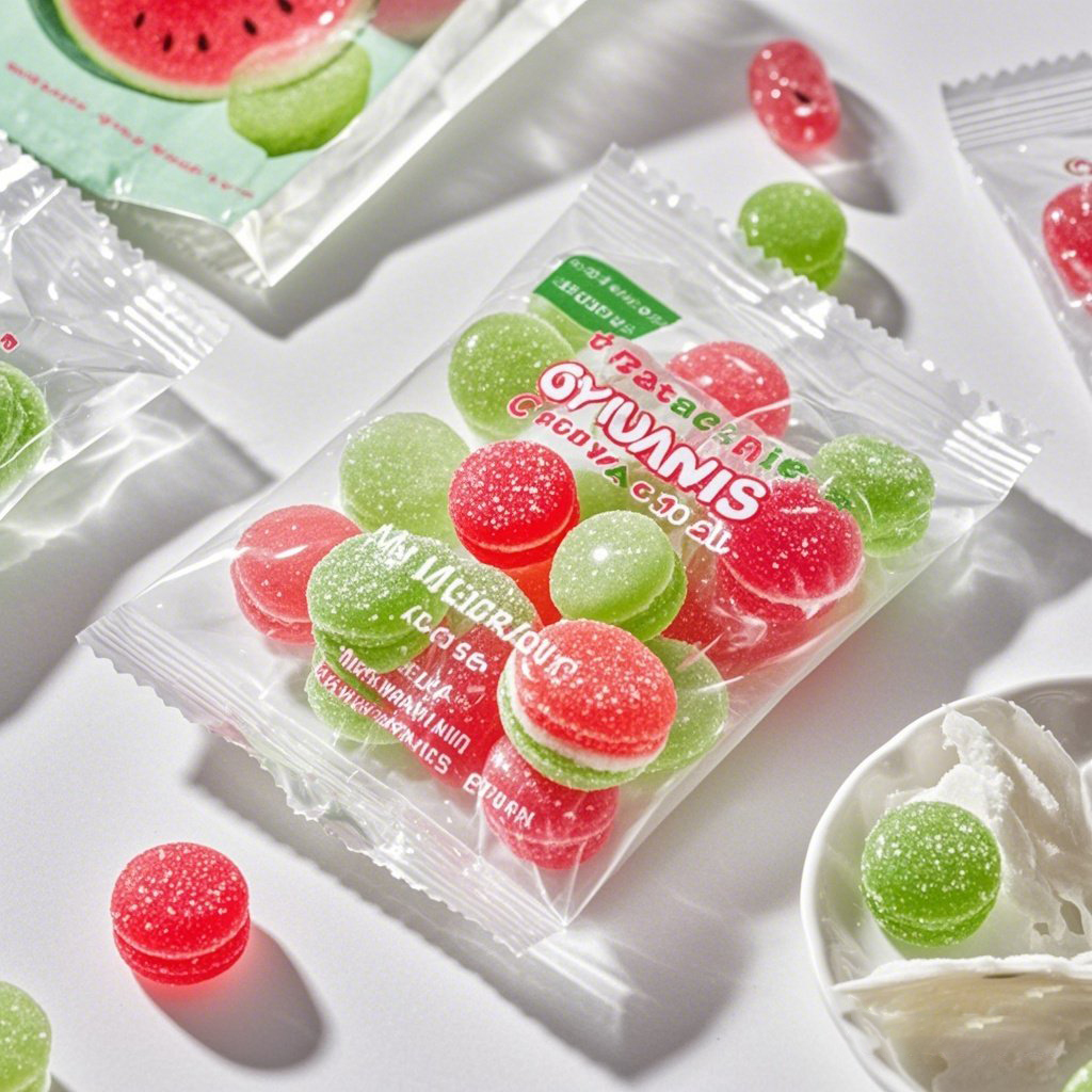 Custom Printed Food Grade Material Transparent Back Seal Bag for Watermelon Gummy - image 3