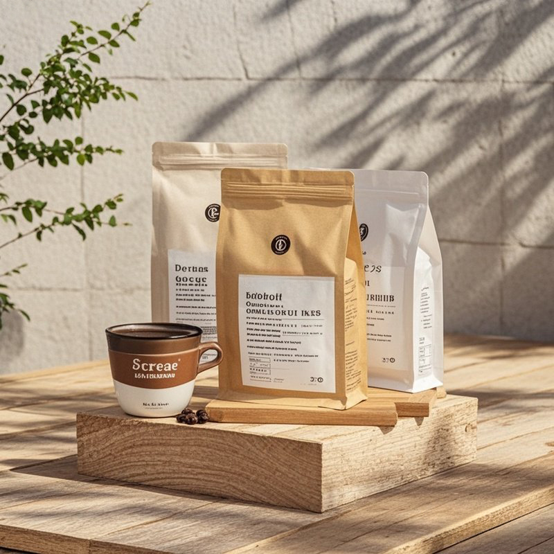 Custom Printed Recyclable Biodegradable Flat Bottom Pouch with Zipper for Coffee - image 4