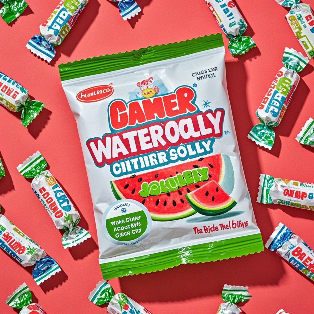 Custom Printed Food Grade Material Transparent Back Seal Bag for Watermelon Gummy - image 2