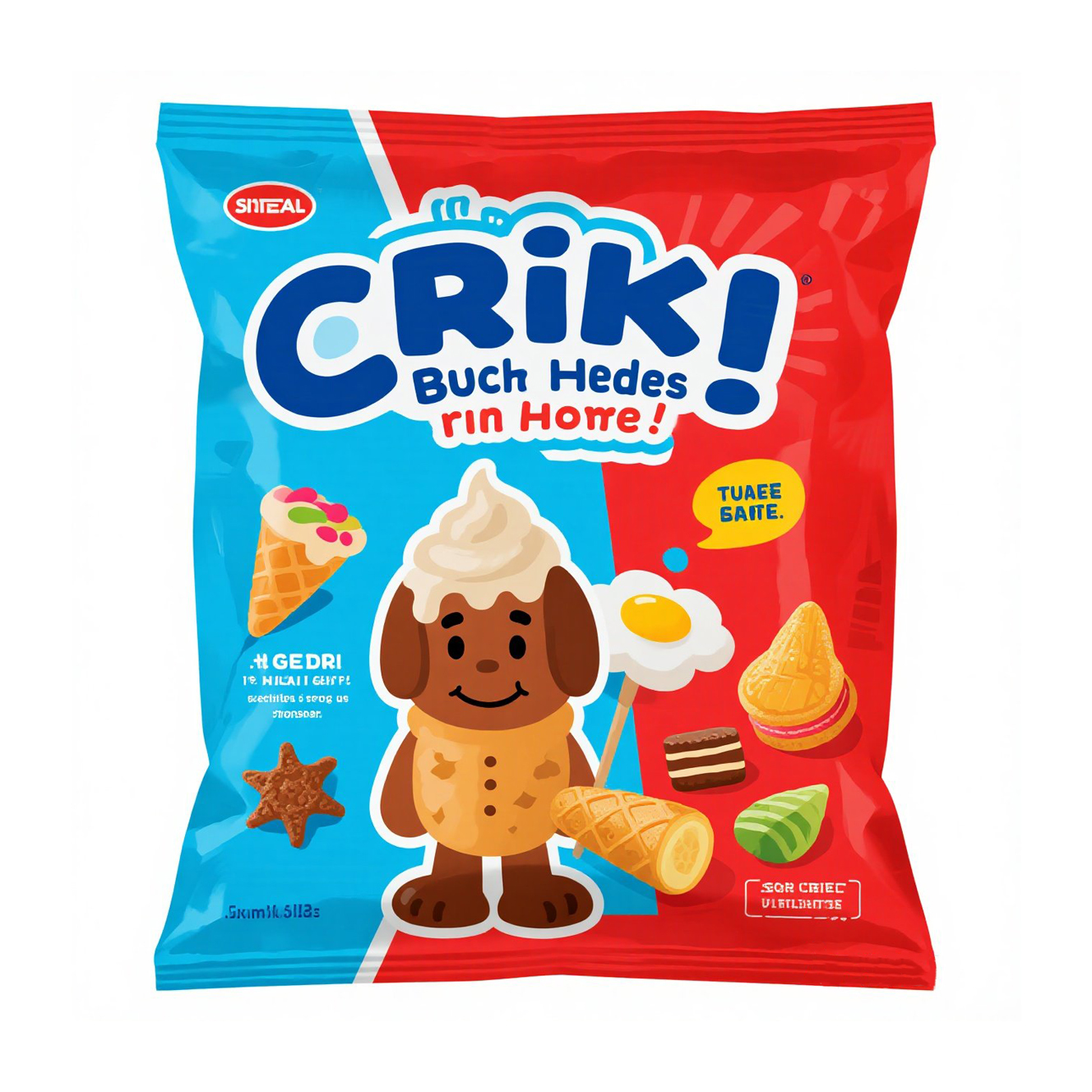 Customized with Lables and Design Back Side Seal Bag for Nuts Cookie Potato Chips