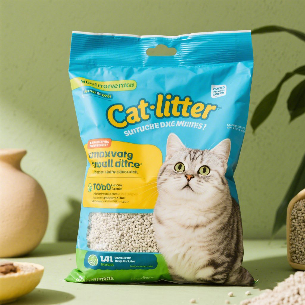 Customized Logo Printng Large Capacity Flat Pouch with Handle for Cat Litter - image 7