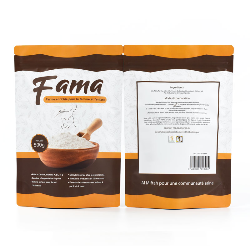 Customized Opaque Aluminum foil Stand up Pouch with Strong Sealing Zipper for 500G Flour - image 3