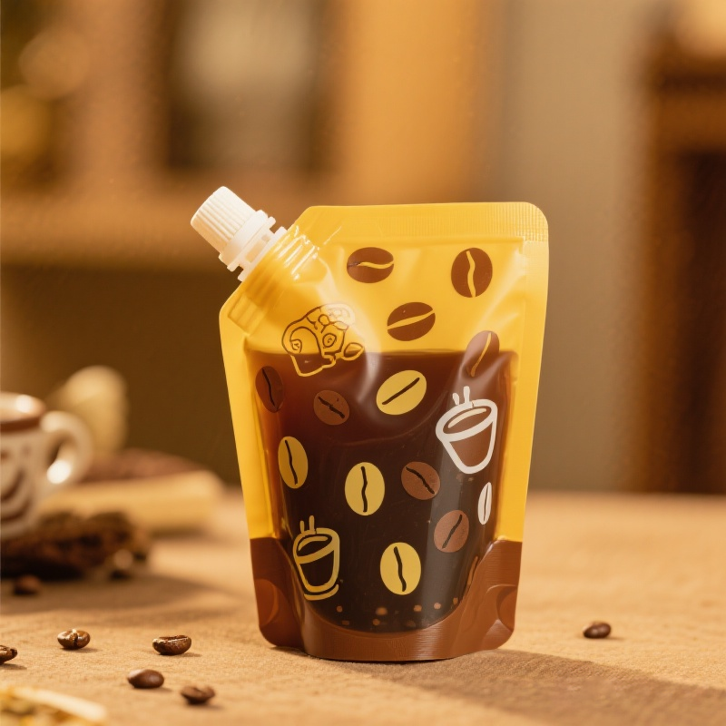 Customized Recyclable Transparent Spout Top Spout Pouch for Coffee Drink - image 3