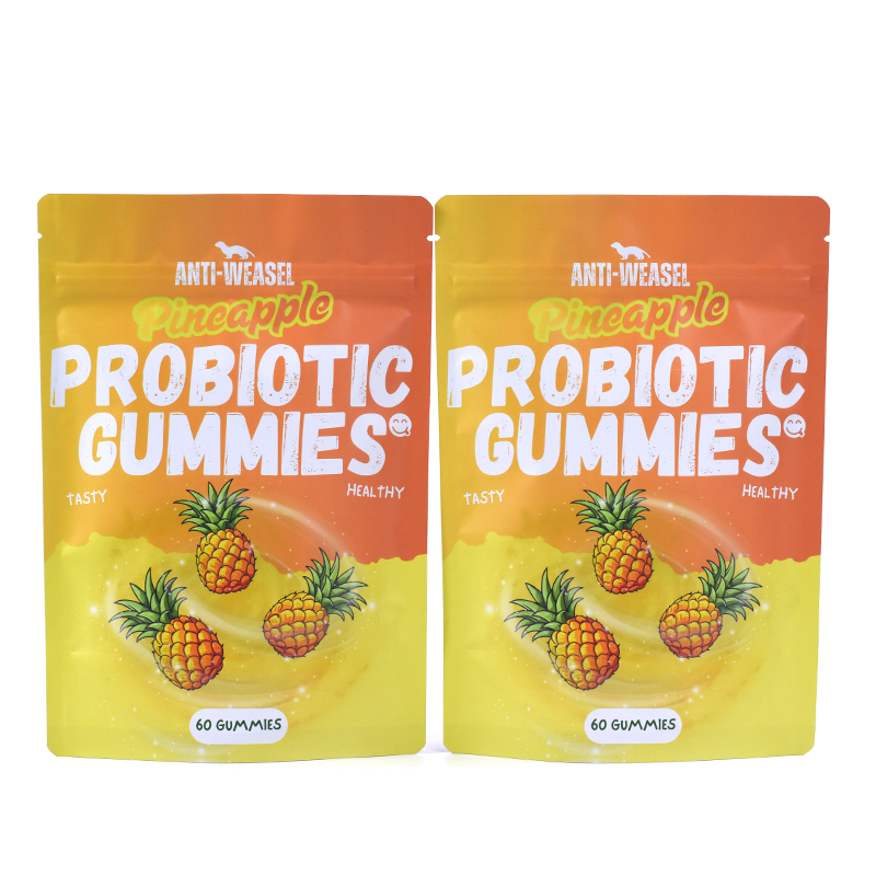 Customized Zipper Top Stand up Pouch for Pineapple Gummies Candy - image 3