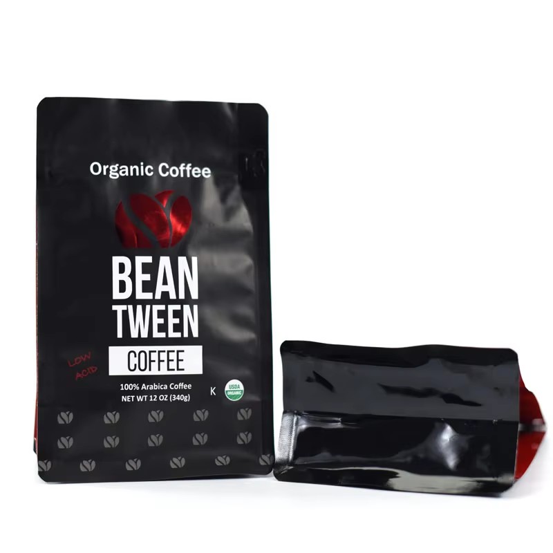 Custom Matte Finish Flat Bottom Pouch with Air Valve T-zipper for Coffee Beans - image 5