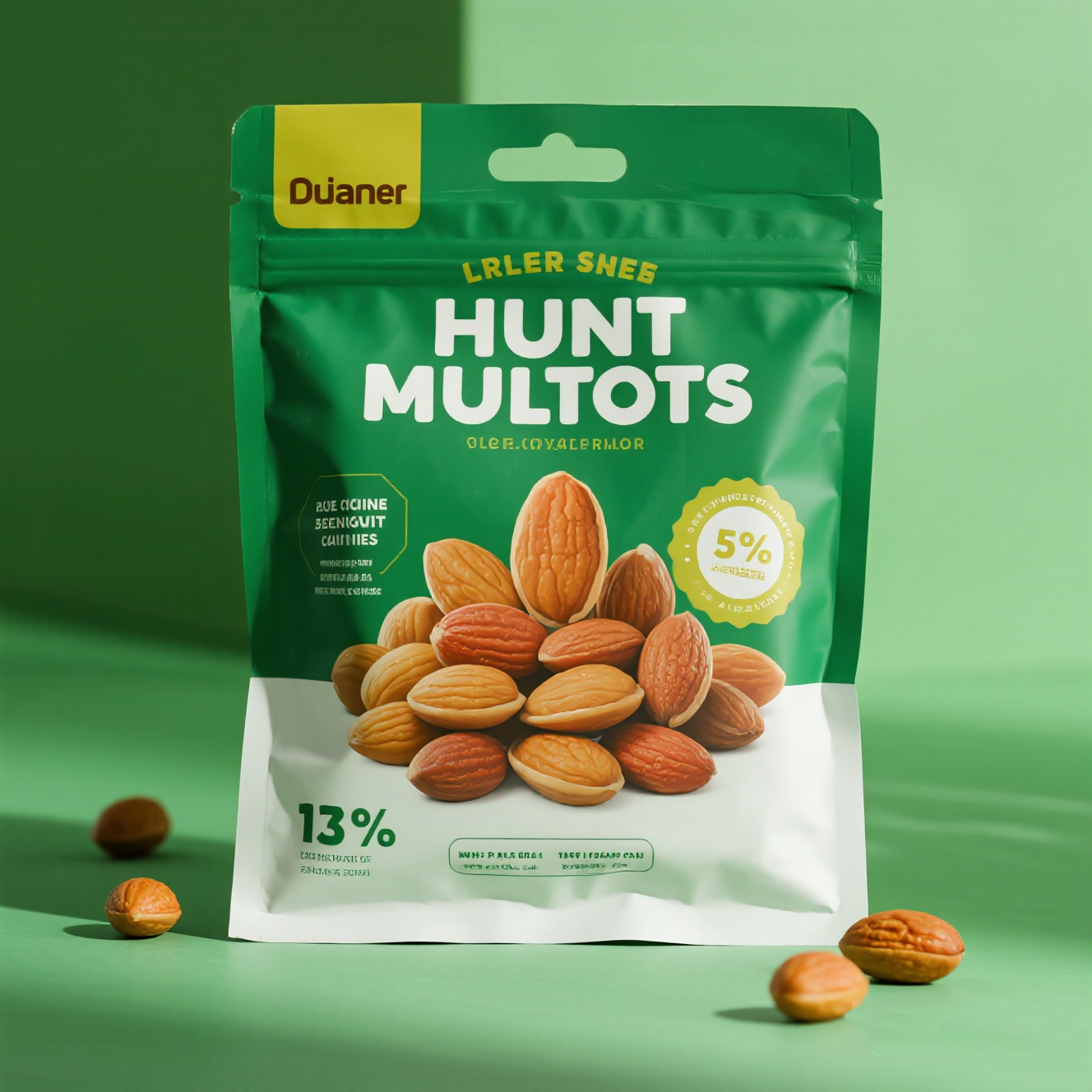 Customized Nuts Packaging Bag Flat Pouch with Euro Hole Resealable Zipper Mylar Bag - image 4