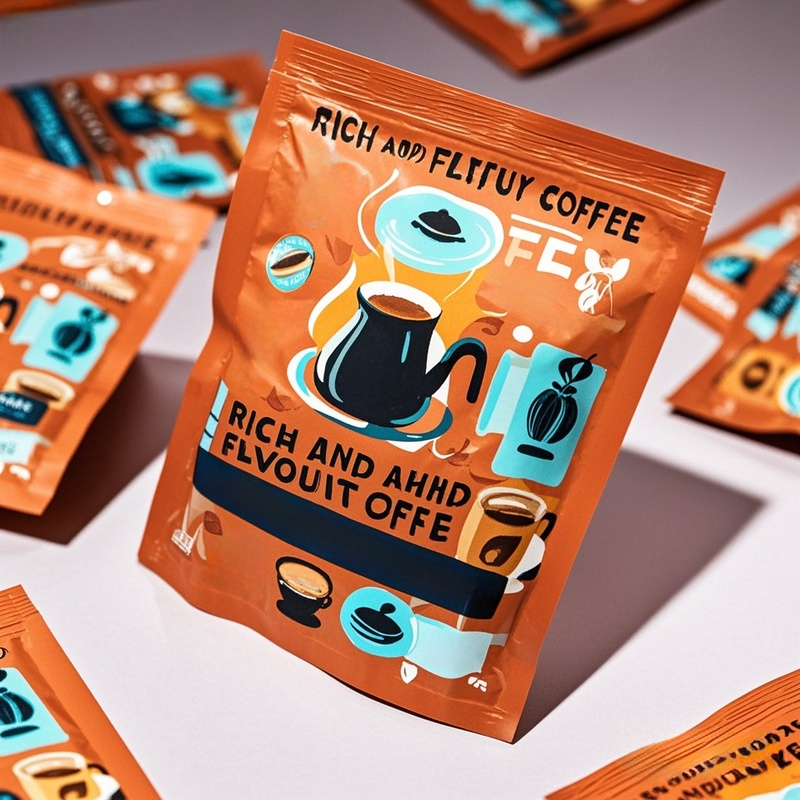 Customized Colorful Printing Flat Pouch with Tear Notch for Coffee Powder - image 4