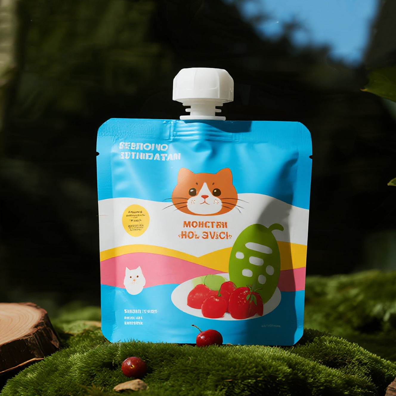 Customized Matte Finish Spout Pouch with Stand up Bottom for Pet Cat Wet Food - image 6