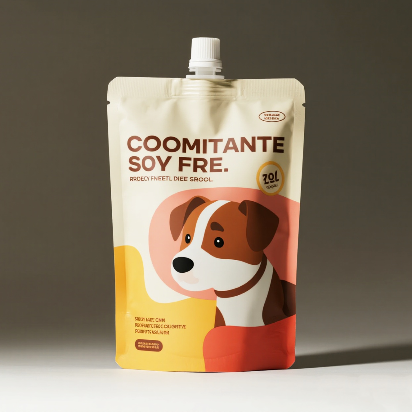 Customized Fully Colour Stand up Spout Pouch with Mouth Nozzle for Pet Treat Food - image 2
