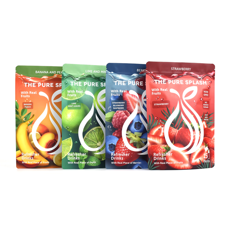 Customized Colorful Clear Printing Stand up Pouch for Fruit Flavor Drink Powder - image 9